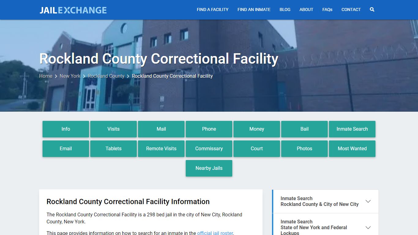 Rockland County Correctional Facility, NY Inmate Search, Information